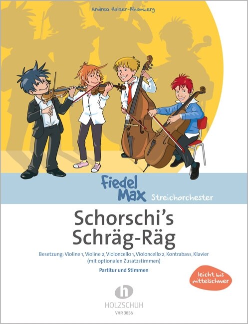 Fiedel-Max Streichorchester, Schorschi`s Schrag Rag, fur 2 Violinen, 2 Violocelli, Kontrabass, Klavier (mit optionalen Zusatzstimmen), Partitur + Stim (Sheet Music)