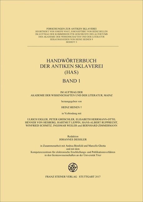 Handworterbuch Der Antiken Sklaverei (Has), Buchausgabe (Hardcover)