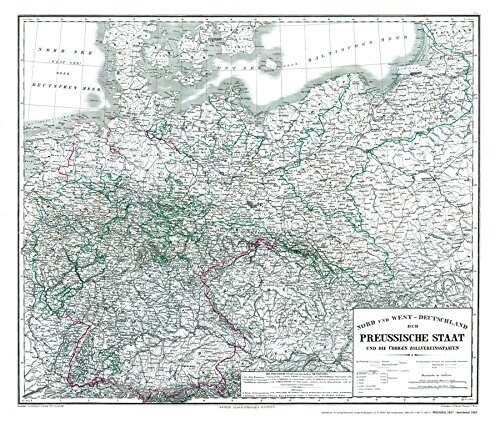 Hist. Karte: Preussen 1865 (plano) (Sheet Map)