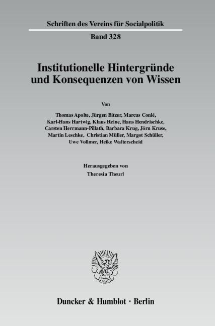 Institutionelle Hintergrunde und Konsequenzen von Wissen (Paperback)