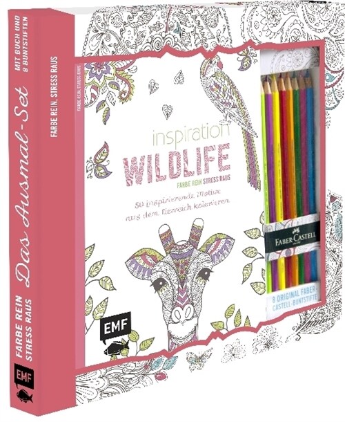 Inspiration Wildlife - 50 inspirierende Motive aus dem Tierreich kolorien, m. 8 Faber-Castell-Buntstiften (Paperback)