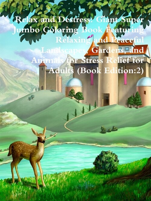 Relax and Destress: Giant Super Jumbo Coloring Book Featuring Relaxing and Peaceful Landscapes, Gardens, and Animals for Stress Relief for (Paperback)