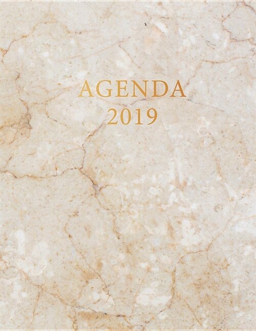 Agenda 2019: Agenda Settimanale Con Calendario 2019 - Marmo Bianco E Oro - 1 Settimana Per Pagina - Da Gennaio a Dicembre 2019 (Paperback)