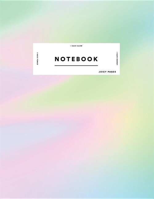 Notebook: Cute Pink Blue Green Gradient Holographic Journal Women and Girls ★ School Supplies ★ Personal Diary ύ (Paperback)