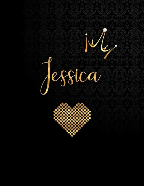 Jessica: Black Personalized Lined Journal with Inspirational Quotes (Paperback)