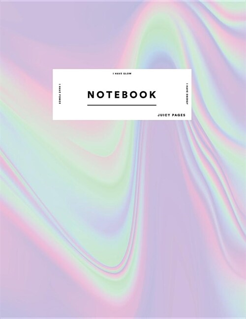 Notebook: Cute Pink Blue Green Gradient Holographic Journal Women and Girls ★ School Supplies ★ Personal Diary ύ (Paperback)