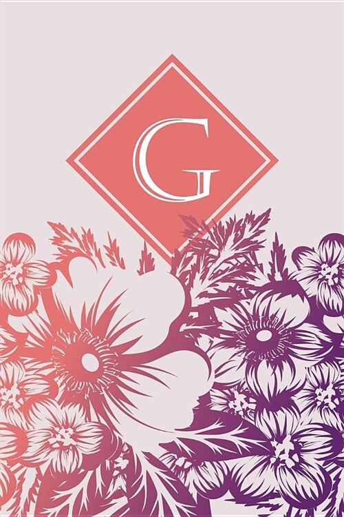 G: Elegant Monogrammed Blank Dotted Journal: Beautiful and Classic Bulleted Dot Grid Notebook: Purple and Pink Floral Pat (Paperback)