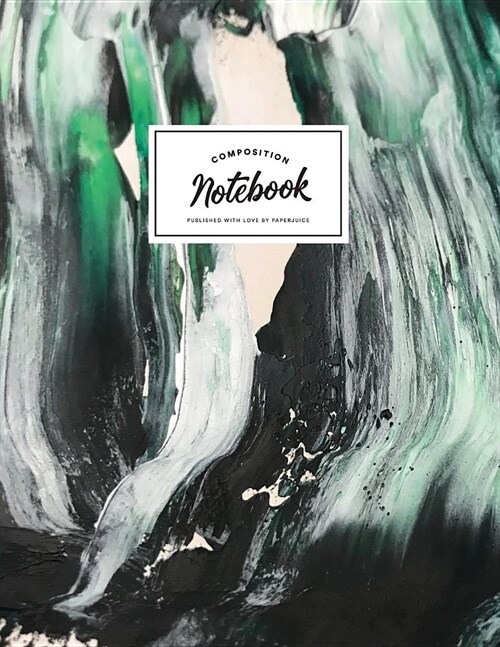 Notebook: Cute Green Black and White Paint Marble Journal for Men and Women ★ School Supplies ★ Personal Diary ύ (Paperback)