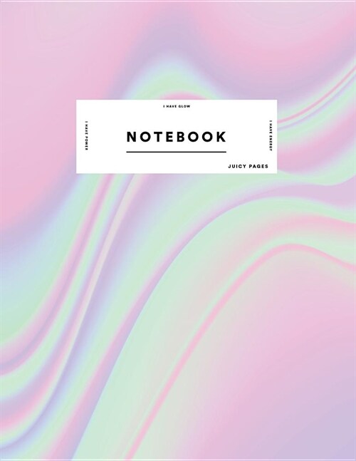 Notebook: Cute Pink Blue Green Gradient Holographic Journal Women and Girls ★ School Supplies ★ Personal Diary ύ (Paperback)