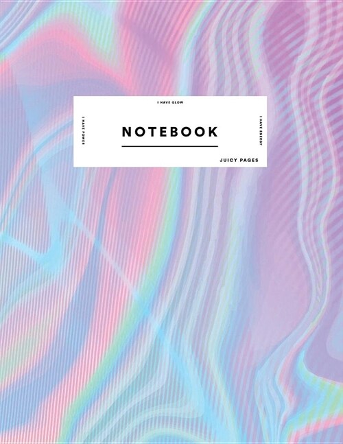 Notebook: Cute Pink Blue Purple Gradient Holographic Journal Women and Girls ★ School Supplies ★ Personal Diary a (Paperback)