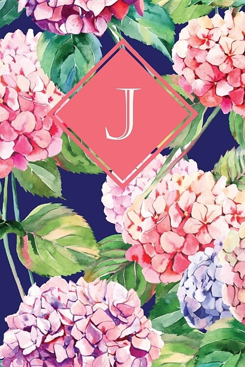 J: Elegant Monogrammed Blank Dotted Journal: Beautiful and Classic Bulleted Dot Grid Notebook: Ornate Floral Pattern Desi (Paperback)