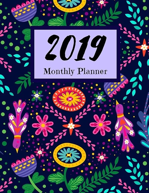 Monthly Planner 2019: Calendar Schedule Agenda Organizer Blue Sky Planner January to December 2019 Journal Notebook (8.5x 11) Smart Size (Paperback)