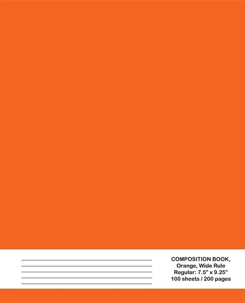 Composition Book, Orange, Wide Rule (Paperback)