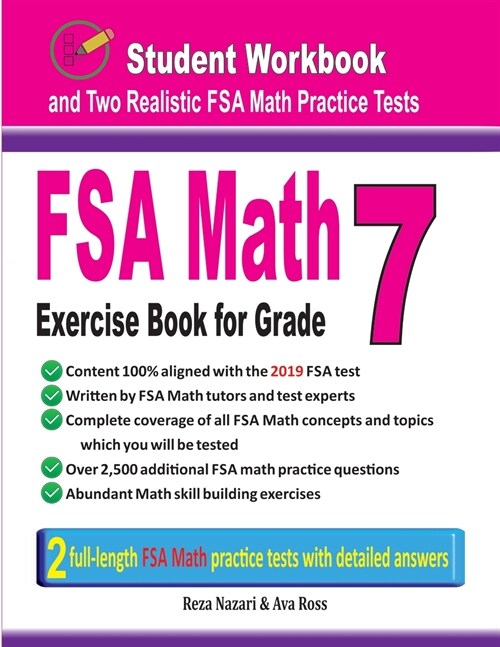 FSA Math Exercise Book for Grade 7: Student Workbook and Two Realistic FSA Math Tests (Paperback)