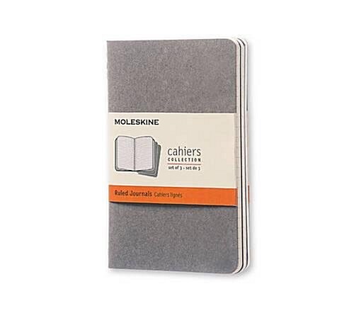 Moleskine Cahier Journal (Set of 3), Pocket, Ruled, Pebble Grey, Soft Cover (3.5 X 5.5) (Hardcover)