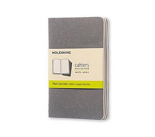 Moleskine Cahier Journal (Set of 3), Pocket, Plain, Pebble Grey, Soft Cover (3.5 X 5.5) (Hardcover)