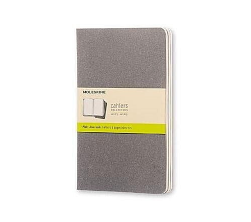 Moleskine Cahier Journal (Set of 3), Large, Plain, Pebble Grey, Soft Cover (5 X 8.25) (Hardcover)