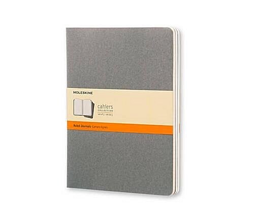 Moleskine Cahier Journal (Set of 3), Extra Large, Ruled, Pebble Grey, Soft Cover (7.5 X 10) (Hardcover)