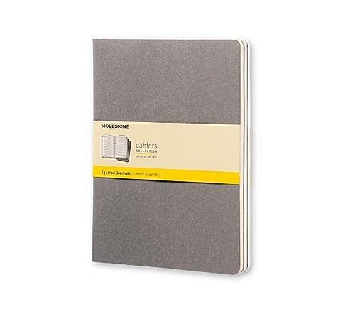 Moleskine Cahier Journal (Set of 3), Extra Large, Squared, Pebble Grey, Soft Cover (7.5 X 10) (Hardcover)