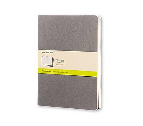 Moleskine Cahier Journal (Set of 3), Extra Large, Plain, Pebble Grey, Soft Cover (7.5 X 10) (Hardcover)