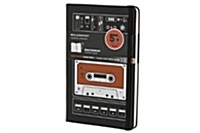 Audio Cassette Ruled Large Notebook: Black/Red (Hardcover)