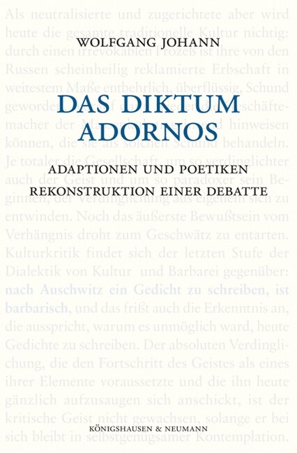 Das Diktum Adornos (Paperback)