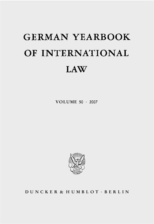 German Yearbook of International Law / Jahrbuch Fur Internationales Recht: Vol. 5 (27) (Hardcover)