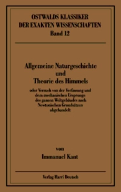 Allgemeine Naturgeschichte und Theorie des Himmels (Paperback)