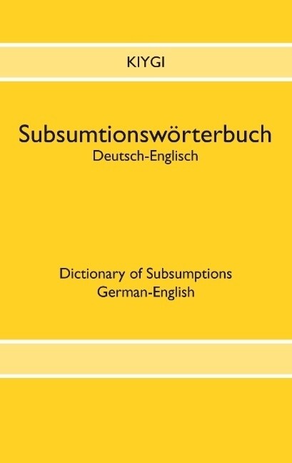 Subsumtionsw?terbuch Deutsch-Englisch (Paperback)