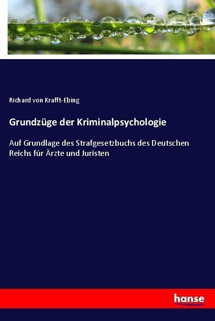 Grundz?e der Kriminalpsychologie: Auf Grundlage des Strafgesetzbuchs des Deutschen Reichs f? 훣zte und Juristen (Paperback)