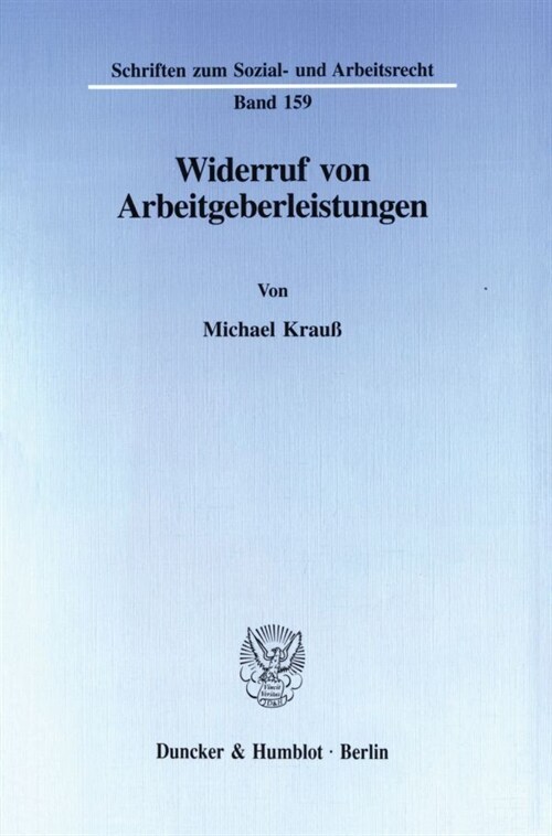 Widerruf Von Arbeitgeberleistungen (Paperback)