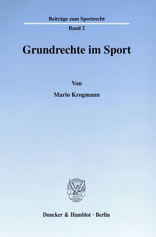 Grundrechte Im Sport (Paperback)