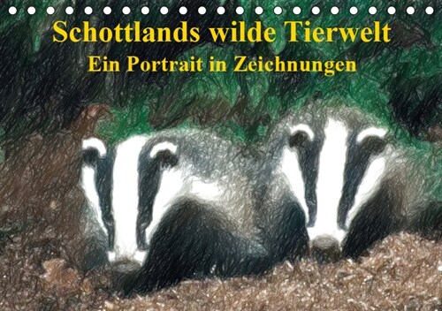 Schottlands wilde Tierwelt - Ein Portrat in Zeichnungen (Tischkalender 2019 DIN A5 quer) (Calendar)