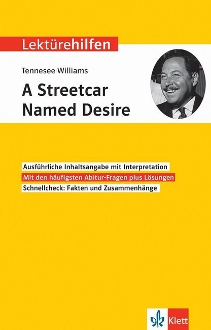Klett Lekturehilfen Tennessee Williams, A Streetcar Named Desire (Paperback)