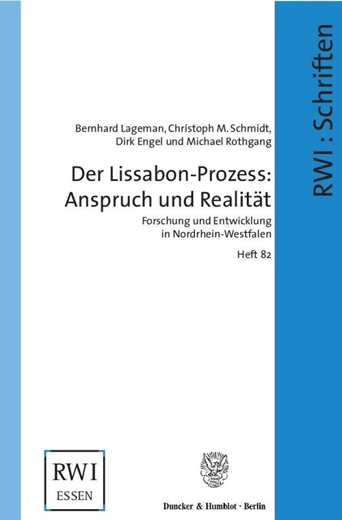 Der Lissabon-Prozess: Anspruch Und Realitat: Forschung Und Entwicklung in Nordrhein-Westfalen (Paperback)