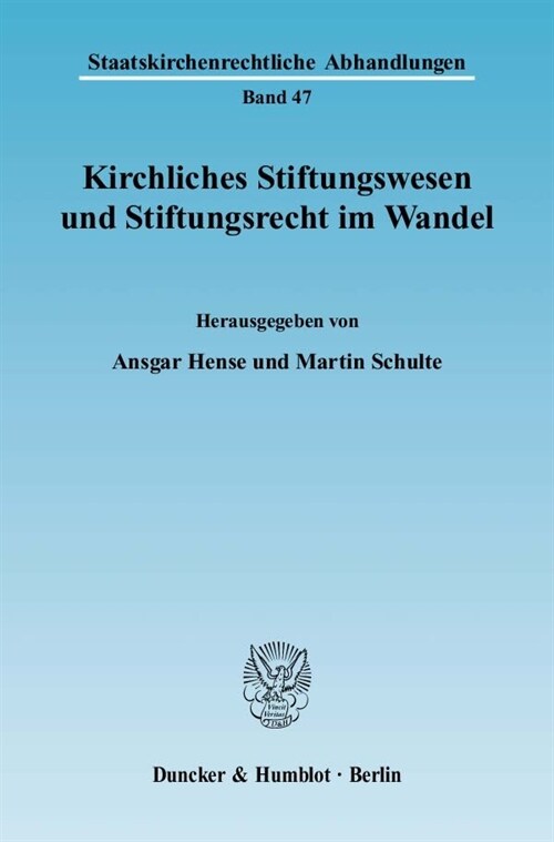 Kirchliches Stiftungswesen Und Stiftungsrecht Im Wandel (Paperback)