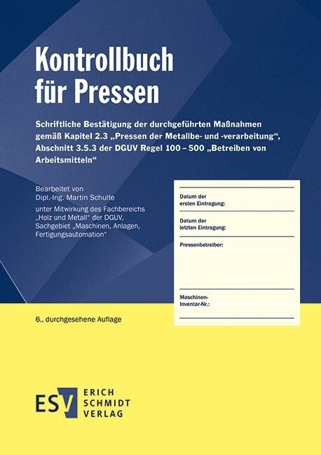 Kontrollbuch fur Pressen (WX)