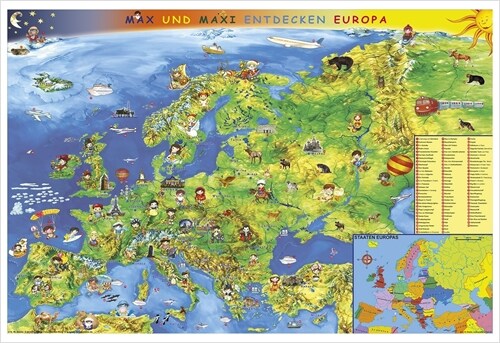 Kindereuropakarte - Max und Maxi entdecken Europa (Sheet Map)