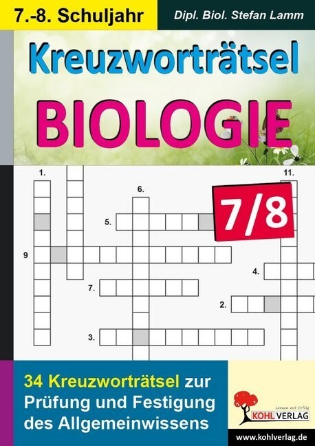 Kreuzwortratsel Biologie, 7.-8. Schuljahr (Paperback)