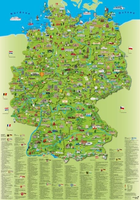 Kinder Deutschlandkarte (Poster)