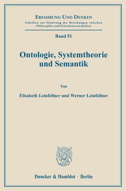 Ontologie, Systemtheorie Und Semantik (Paperback)