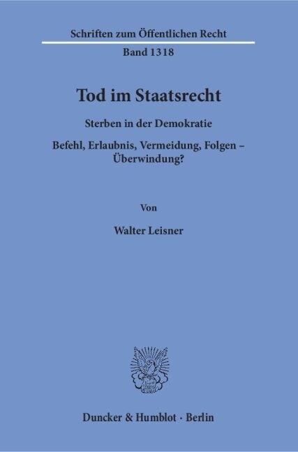 Tod im Staatsrecht (Paperback)