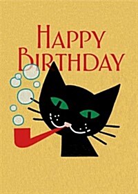 Cat with Pipe Birthday Cards [With Envelope] (Paperback)