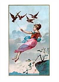 Girl Flying Held Aloft by Birds Encouragement Greeting Cards (Other)