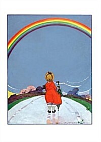 Girl Walking on Path Beneath Rainbow Encouragement Greeting Cards [With Envelope] (Paperback)