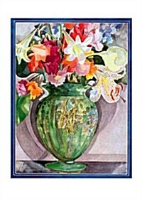 Green Vase of Flowers Thank You Greeting Cards (Other)