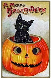 Black Cat Emerging from Jack-O-Lantern Halloween Greeting Cards (6 Cards Individually Bagged W/ Envelopes and Header) [With Envelope] (Paperback)