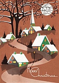 Snow Topped Houses Beneath the Moon Christmas Greeting Cards [With Envelope] (Paperback)