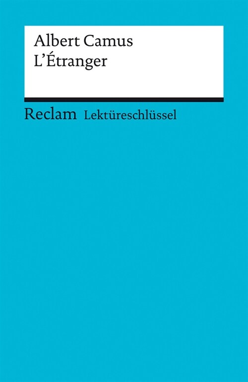 Lektureschlussel Albert Camus L Etranger (Paperback)