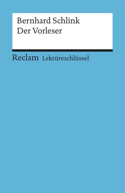 Lektureschlussel Bernhard Schlink Der Vorleser (Paperback)